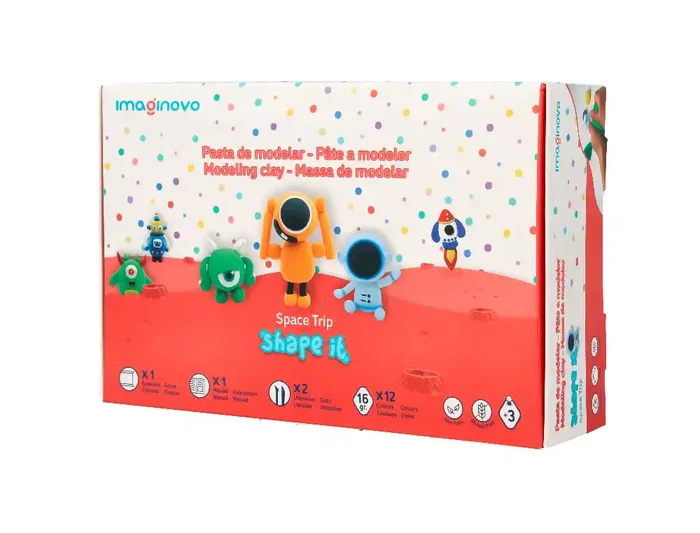 Imaginovo Shape It Space Trip Pasta de Modelar Set 12 Colores Secado al Aire Herramientas e Instrucciones Imaginovo Shape It Space Trip Pasta de Modelar Set 12 Colores Secado al Aire Herramientas e Instrucciones