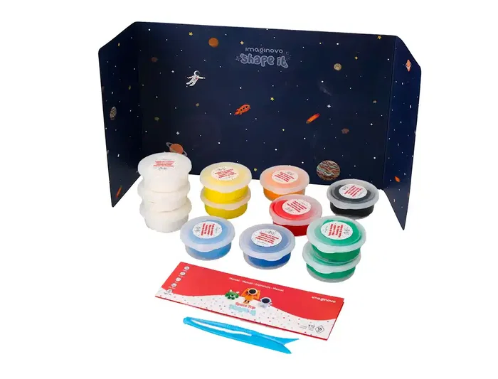 Imaginovo Shape It Space Trip Pasta de Modelar Set 12 Colores Secado al Aire Herramientas e Instrucciones Imaginovo Shape It Space Trip Pasta de Modelar Set 12 Colores Secado al Aire Herramientas e Instrucciones