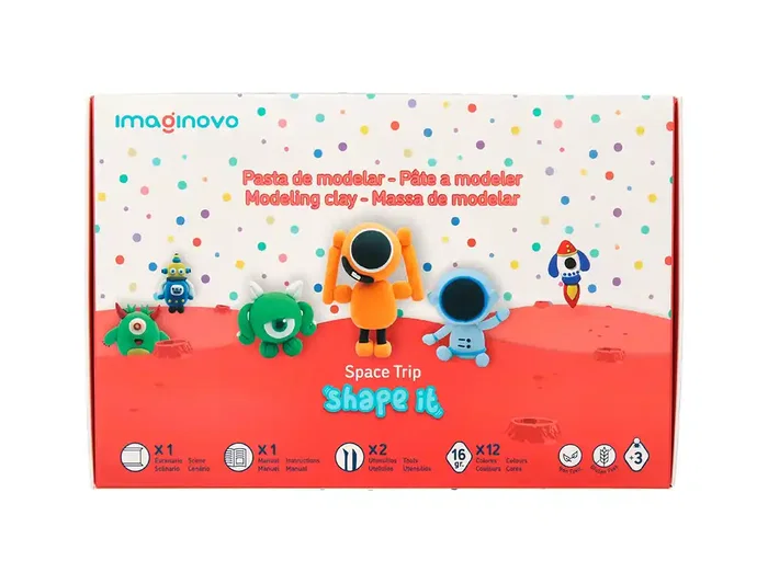 Imaginovo Shape It Space Trip Pasta de Modelar Set 12 Colores Secado al Aire Herramientas e Instrucciones Imaginovo Shape It Space Trip Pasta de Modelar Set 12 Colores Secado al Aire Herramientas e Instrucciones