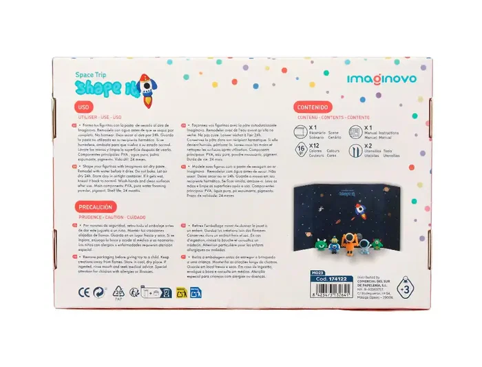 Imaginovo Shape It Space Trip Pasta de Modelar Set 12 Colores Secado al Aire Herramientas e Instrucciones Imaginovo Shape It Space Trip Pasta de Modelar Set 12 Colores Secado al Aire Herramientas e Instrucciones