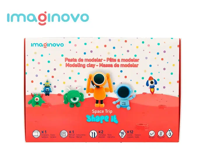 Imaginovo Shape It Space Trip Pasta de Modelar Set 12 Colores Secado al Aire Herramientas e Instrucciones Imaginovo Shape It Space Trip Pasta de Modelar Set 12 Colores Secado al Aire Herramientas e Instrucciones