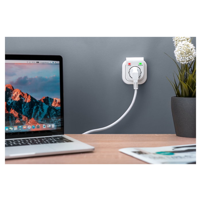 Digitus Adaptador de protección contra sobretensión Blanco