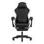 Mars Gaming Silla Gamer MGCXFGRBL Negra y Blanca Reclinable Reposabrazos Ajustable Reposapiés con Cojines