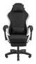 Mars Gaming MGC-X Silla Gaming Ergonómica Reclinable con Reposapiés Extensible, Cojines Lumbar y Cervical - Negro y Blanco