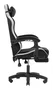 Mars Gaming MGC-X Silla Gaming Ergonómica Reclinable con Reposapiés Extensible, Cojines Lumbar y Cervical - Negro y Blanco