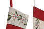 DKD Home Decor Calcetín Navidad Tradicional Rojo Beige Poliester 6 Unidades 25 x 50 cm