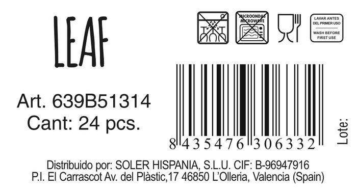 La Mediterranea Bol Snacks Colores Leaf 13.5 cm (48 Unidades)