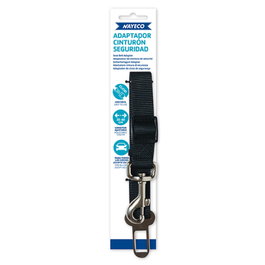 Nayeco Adaptador Cinturón Seguridad Perro Negro Nylon 25 mm x 30-60 cm