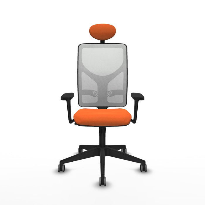 PIQUERAS Y CRESPO Silla de oficina Motilla con mecanismo Sincro, Tela Naranja y Malla Blanca PIQUERAS Y CRESPO Silla de oficina Motilla con mecanismo Sincro, Tela Naranja y Malla Blanca