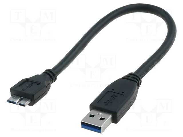 Assmann Cable USB 3.2 Gen 1 USB A a Micro-USB B, 0,25 m, Negro