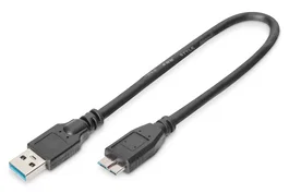 Digitus AK-300117-003-S Cable USB 3.2 Gen 1 (3.1 Gen 1) USB A a Micro-USB B, Negro, 0.25 m, Transferencia hasta 5000 Mbps