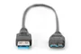 Digitus AK-300117-003-S Cable USB 3.2 Gen 1 (3.1 Gen 1) USB A a Micro-USB B, Negro, 0.25 m, Transferencia hasta 5000 Mbps