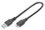 Digitus AK-300117-003-S Cable USB 3.2 Gen 1 (3.1 Gen 1) USB A a Micro-USB B, Negro, 0.25 m, Transferencia hasta 5000 Mbps