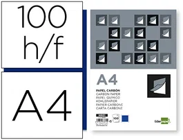 Liderpapel Papel Carbón Azul DIN A4 Caja de 100 Hojas