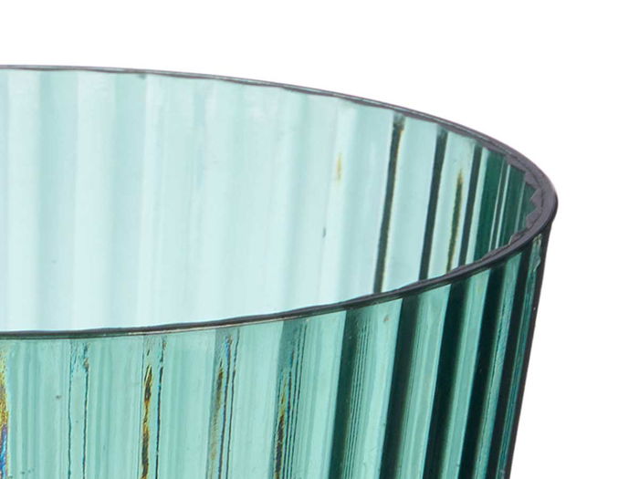 Leknes Copa Rayas Verde 400 ml con dimensiones 9x18.5x9 cm (Set de 24)