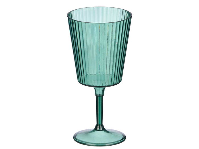 Leknes Copa Rayas Verde 400 ml con dimensiones 9x18.5x9 cm (Set de 24)