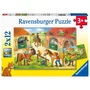Ravensburger Rompecabezas Infantil Vakantie op de Manege - 2 Puzzles de 12 Piezas - Animales, Caballos, Granja - RAV4005556051786