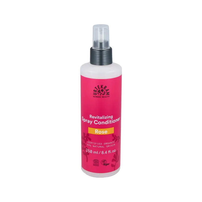 Urtekram Acondicionador en Spray de Rosas 250ml, Eco Vegan, Orgánico Certificado, Sin Aclarado, para Desenredar y Humectar el Cabello