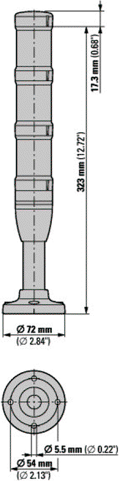 EATON ELECTRIC Columna de señalización SL4 LED rojo/amarillo/verde 24VDC/24VAC
