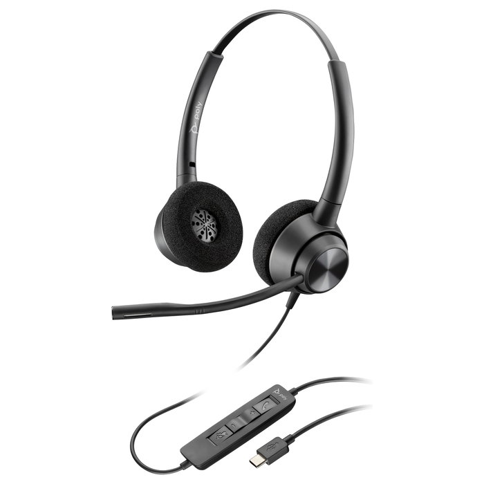 HP Poly EncorePro 320 Stereo USB-C Headset TAA Black