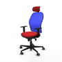 PIQUERAS Y CRESPO Silla de oficina Jorquera con mecanismo Sincro, Rojo y Azul