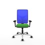 PIQUERAS Y CRESPO Silla de oficina Motilla con mecanismo Sincro, Verde y Azul