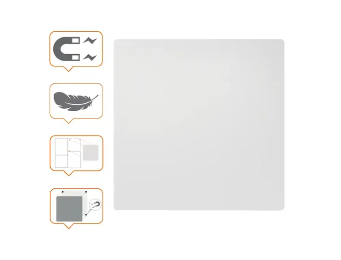 NOBO Pizarra blanca magnética modular sin marco 450 x 450 mm