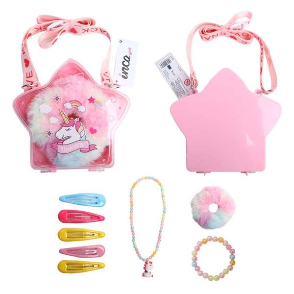 Set de accesorios en cajita-bolso estrella Set de accesorios en cajita-bolso estrella