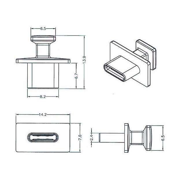 DeLOCK 64015 Cubierta antipolvo para USB Tipo C, 10 unidades, Negro
