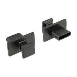 DeLOCK 64015 Cubierta antipolvo para USB Tipo C, 10 unidades, Negro