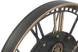 DKD Home Decor Reloj de Pared Loft Negro Dorado 100 x 9 x 100 cm