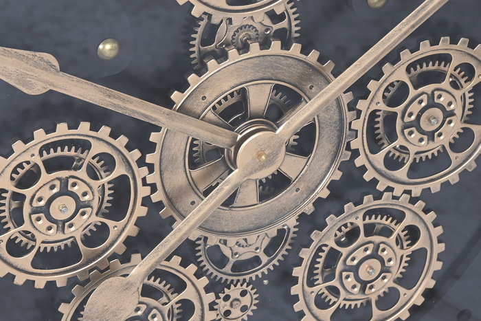 DKD Home Decor Reloj de Pared Loft Negro Dorado 100 x 9 x 100 cm