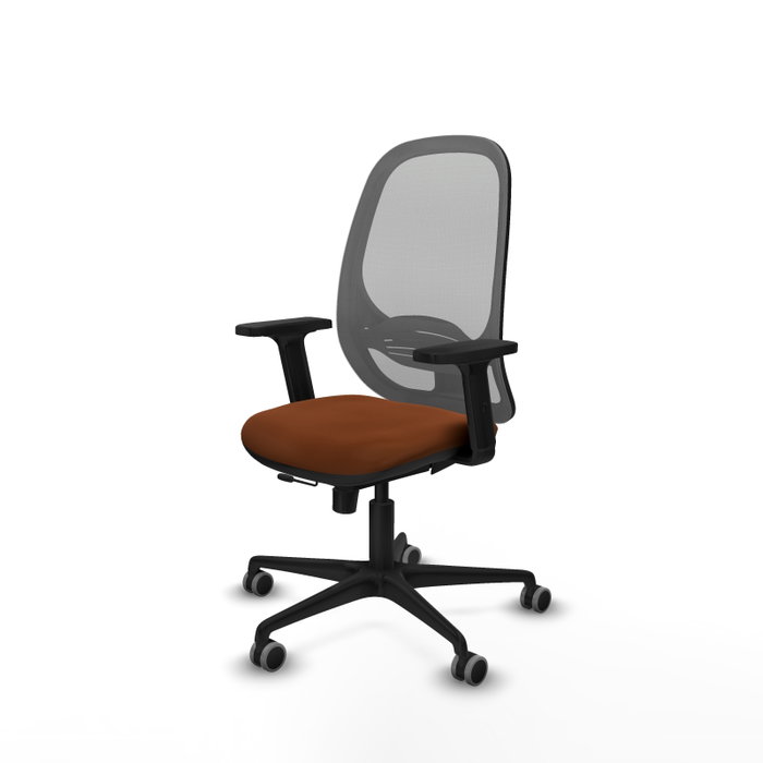 PIQUERAS Y CRESPO Silla de oficina Cilanco con mecanismo Sincro/Traslack, Marrón y Gris