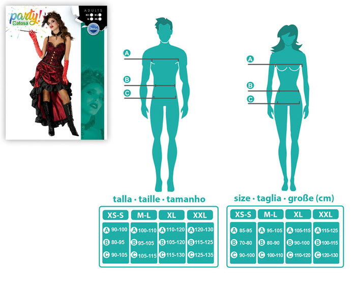 Disfraz Cabaret Rojo Mujer Adulto XL Años 20 Charleston Vestido Polyester