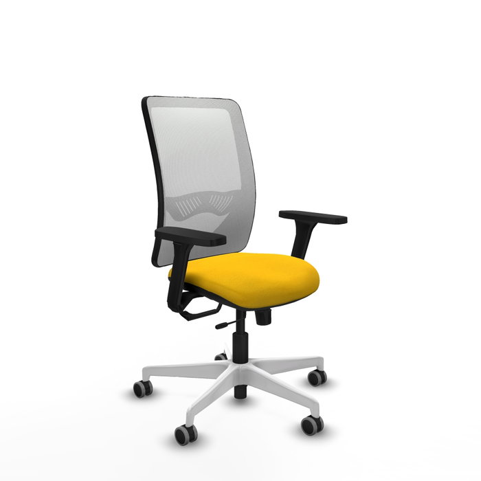 PIQUERAS Y CRESPO Silla de oficina Zulema con mecanismo Sincro/Traslack, Amarillo y Blanco PIQUERAS Y CRESPO Silla de oficina Zulema con mecanismo Sincro/Traslack, Amarillo y Blanco