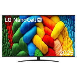 LG 65NANO81A6A.AEU - Televisor 65" NanoCell 4K Smart TV con WebOS, AI Sound Pro, HDR, Wi-Fi, Bluetooth, HDMI 2.1, Negro