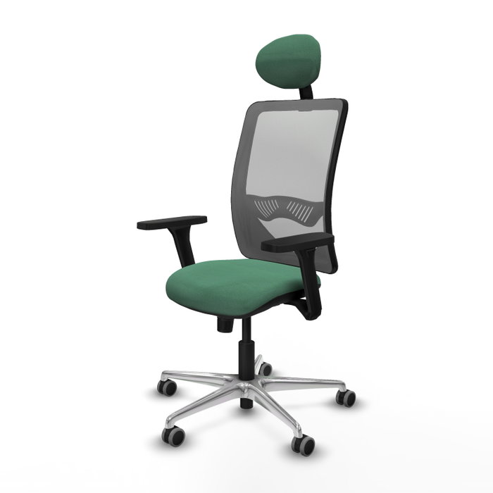 PIQUERAS Y CRESPO Silla de oficina Zulema con Mecanismo Sincro, Brazos 3D y Cabecero Fijo, Verde esmeralda/Gris PIQUERAS Y CRESPO Silla de oficina Zulema con Mecanismo Sincro, Brazos 3D y Cabecero Fijo, Verde esmeralda/Gris
