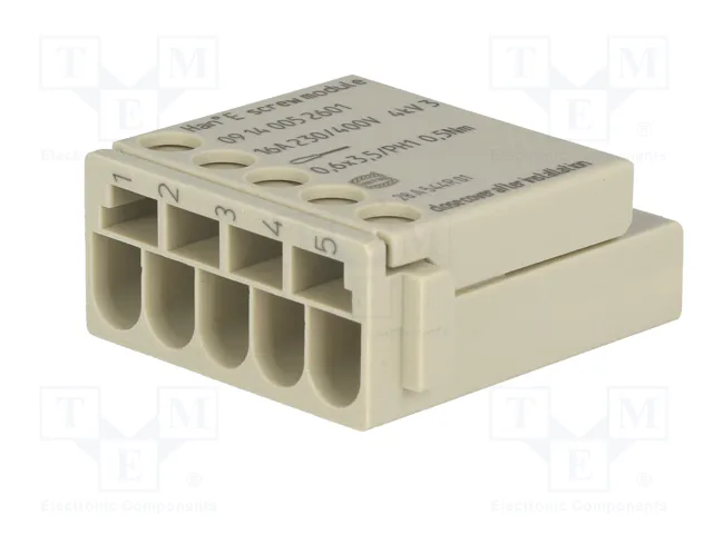 HARTING Han E Screw module-M módulo macho HDC 5 pines