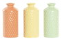 DKD Home Decor Jarrón Básico Beige Verde 3 Unidades 9 x 19 x 9 cm