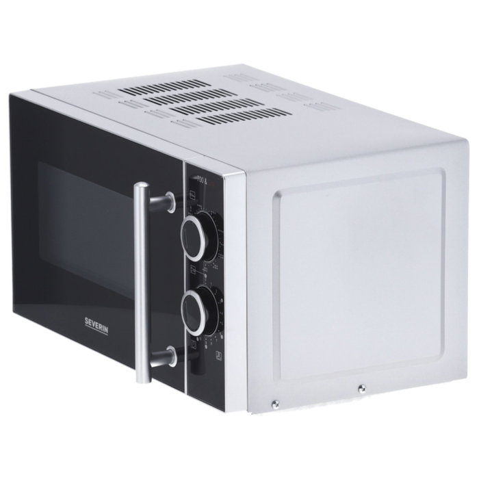 Severin MW 7771 microondas 2 en 1 con función de grill, negro/plateado