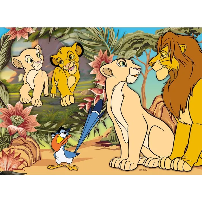 Liscianigiochi LIS8008324109753 - Rompecabezas MaxiFloor El Rey León, 4 Puzzles de 48 Piezas, Juguete para Niños +4 años