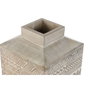 DKD Home Decor Jarrón Mango con Cenefa Blanco y Natural 18x18x30,5 cm