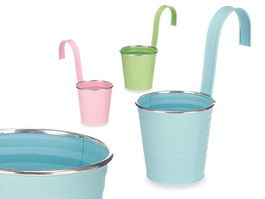 Ibergarden Macetero Para Colgar Zig Zag Filo Plata Surtidos 24x26.5x13 cm (Set de 24)