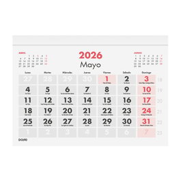 DOHE Calendario de Faldilla Mensual Números Grandes 105x150