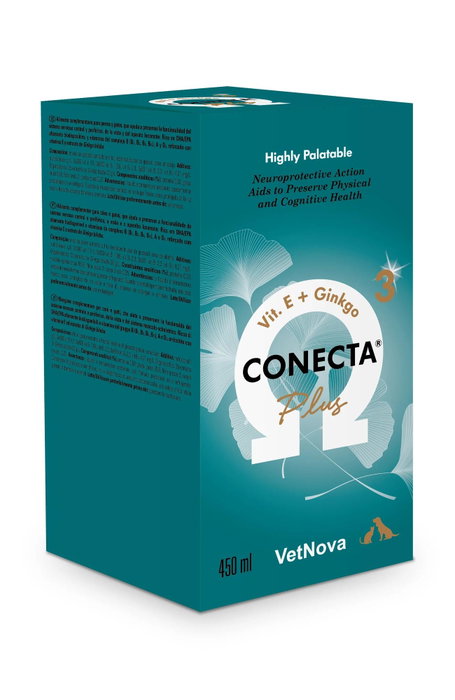 Vetnova Conecta Plus 450ml Solución Oral DHA/EPA Vitamina B Ginkgo Biloba Perros Gatos Vetnova Conecta Plus 450ml Solución Oral DHA/EPA Vitamina B Ginkgo Biloba Perros Gatos