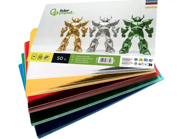 Liderpapel Cartulina Metalizada A4 235 g/m² 5 Colores Surtidos