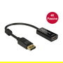 DeLOCK 62609 Cable Adaptador DisplayPort 1.2 Macho a HDMI Hembra Negro 4K Pasivo 0.2m
