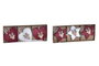 DKD Home Decor Adorno Colgante Navidad Alpina Rojo Blanco 8 x 1 x 21 cm Set de 3