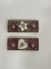 DKD Home Decor Set de 3 Decoraciones Colgantes de Poliéster, Surtido de 2