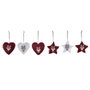 DKD Home Decor Set de 3 Decoraciones Colgantes de Poliéster, Surtido de 2